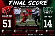 Bronchos Roll Past MX Prep 51-14 in Season Opener